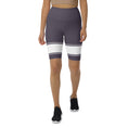 Load image into Gallery viewer, Whether you're running pavements or running errands, these Lavender Dreams biker shorts are the perfect choice. The comfortable, flexible fabric and high-rise waistband provide a flattering fit, while the white banding adds a touch of sophistication. Available in a range of sizes, these shorts are perfect for any body type.