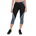 Load image into Gallery viewer, Experience the perfect blend of style and functionality with our Azure Intuition Capri Leggings. Made from a soft and stretchy fabric blend, these leggings offer a comfortable and supportive fit. The high waistband and mid-calf length provide coverage and freedom of movement. With their captivating pattern, these leggings add a touch of elegance to your active wardrobe.