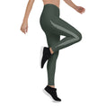 Load image into Gallery viewer, Elevate your everyday look with these Jade Ascent High-Waisted Leggings. The beautiful forest green shade with ascending lines is a stunning and unique addition to your wardrobe. The slim, high-rise fit flatters your figure, while the soft synthetic material with added stretch offers comfortable movement.