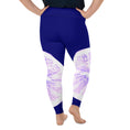 Load image into Gallery viewer, Introducing the Citrus Burst plus size leggings, the perfect mix of fun and comfort! The playful grapefruit design pops against the rich blue background, while the soft microfiber yarn ensures maximum comfort and flexibility.