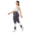 Load image into Gallery viewer, Step up your yoga game with these Lavender Dreams leggings. The high-rise waistband provides extra support, while the breathable and moisture-wicking fabric keeps you cool and comfortable. The white banding adds a touch of elegance to these already stunning leggings, making them a versatile addition to your activewear wardrobe.