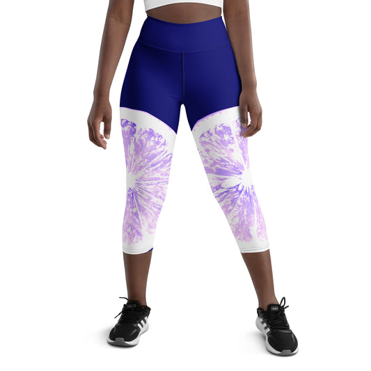 Get ready to feel energized and refreshed with our Citrus Burst yoga capris! Featuring a playful and unique grapefruit design, these capris are made with a high waistband that keeps everything in place during your most challenging poses.