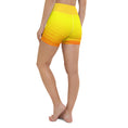 Load image into Gallery viewer, Get ready to feel comfortable and stylish with these Sunset Sands yoga shorts. Made from a soft microfiber yarn, these leggings feature a wide elastic waistband that flatters your curves and keeps you feeling secure during your workout. With a beautiful sunset-inspired design, these yoga shorts are perfect for anything from evening runs to gym workouts.