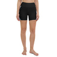Load image into Gallery viewer, Experience ultimate comfort and style with our Azure Intuition Yoga Shorts. Crafted with a blend of 82% polyester and 18% spandex, these shorts offer a soft and luxurious feel against your skin. The four-way stretch fabric provides exceptional flexibility, allowing you to move with ease during your yoga practice or any active endeavor.