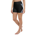 Load image into Gallery viewer, Experience ultimate comfort and style with our Azure Intuition Yoga Shorts. Crafted with a blend of 82% polyester and 18% spandex, these shorts offer a soft and luxurious feel against your skin. The four-way stretch fabric provides exceptional flexibility, allowing you to move with ease during your yoga practice or any active endeavor.