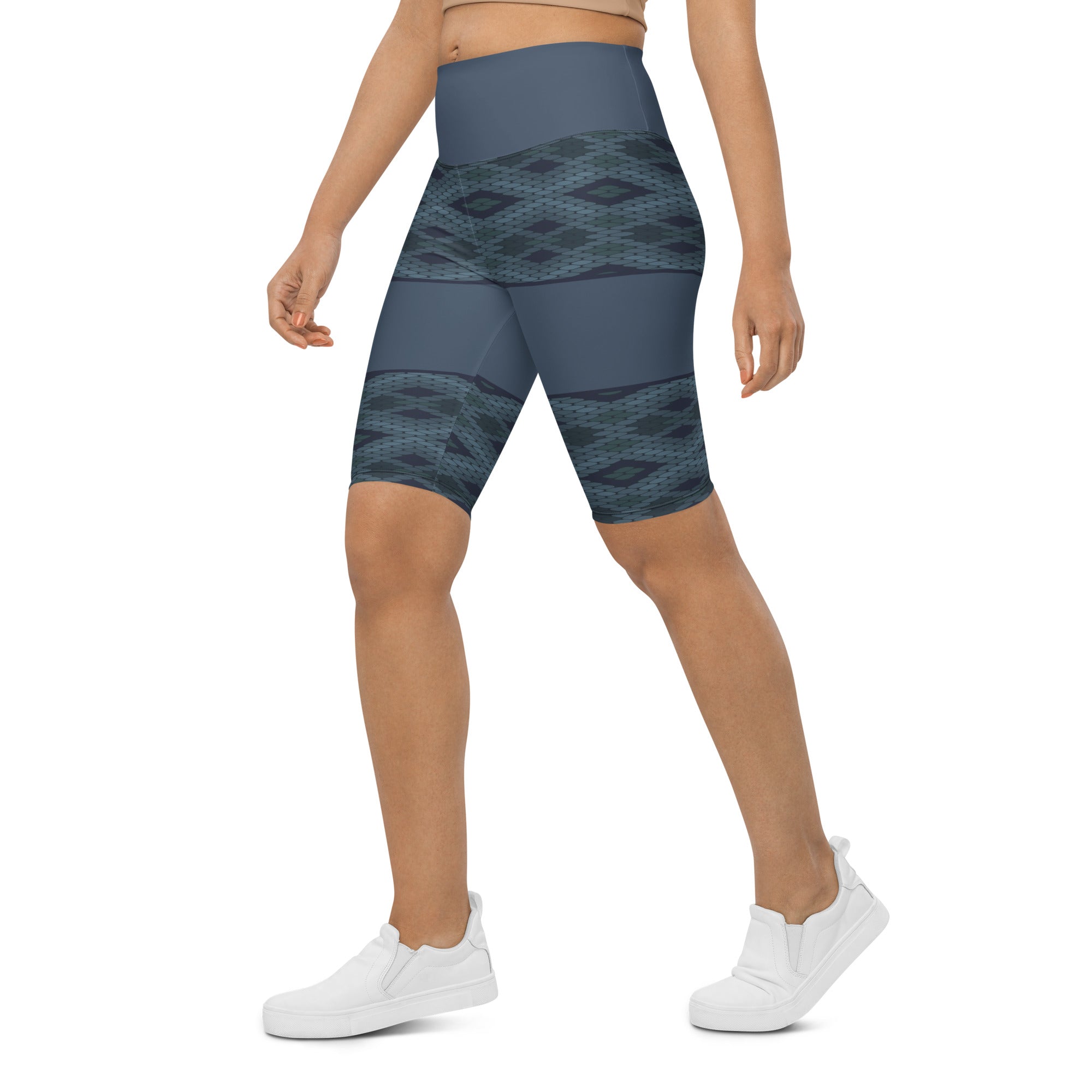 Blue Prism biker shorts are a must-have for anyone who loves to stay active in style. The high-waisted design ensures a secure and comfortable fit, while the four-way stretch microfiber yarn allows for ultimate flexibility during any workout.