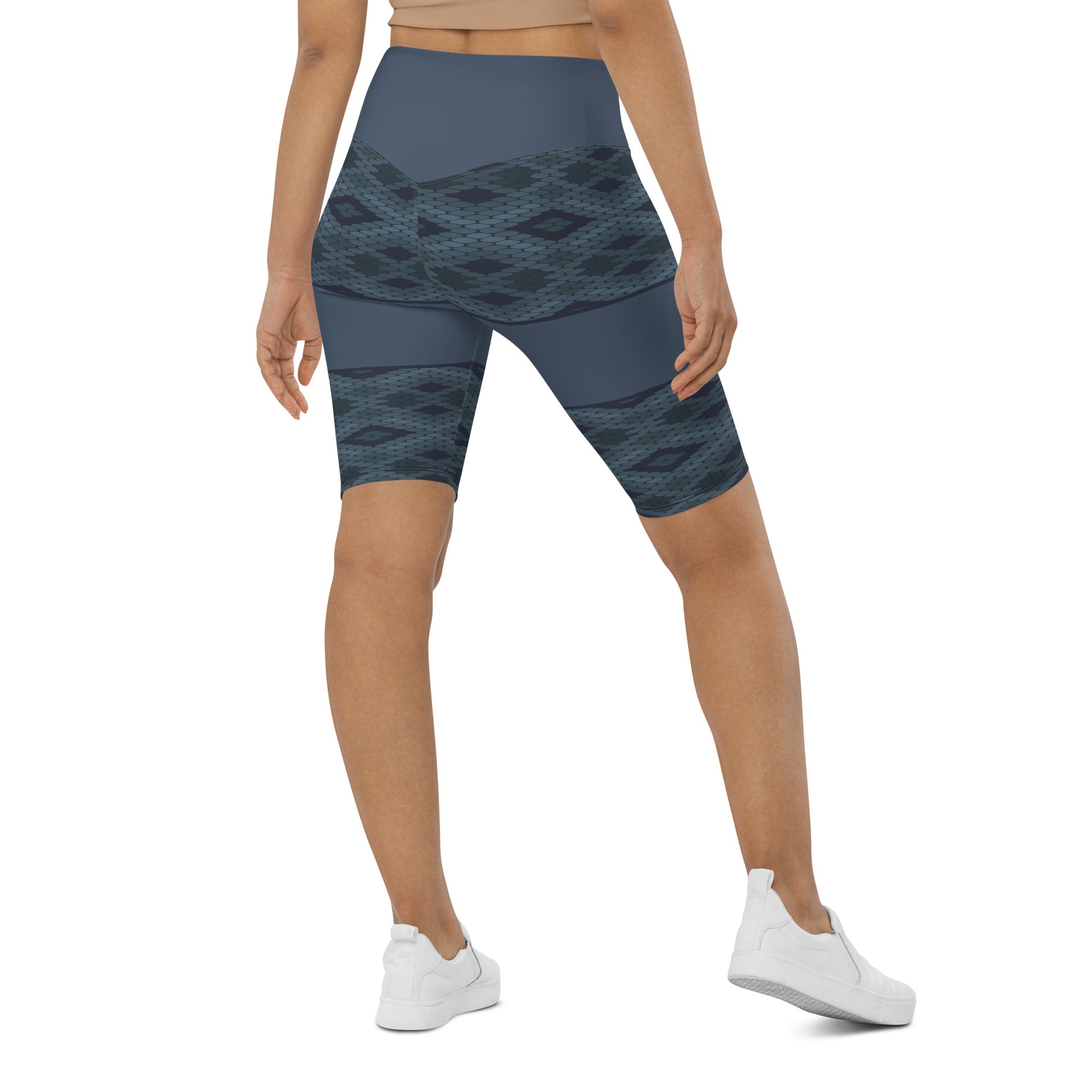 Blue Prism biker shorts are a must-have for anyone who loves to stay active in style. The high-waisted design ensures a secure and comfortable fit, while the four-way stretch microfiber yarn allows for ultimate flexibility during any workout.