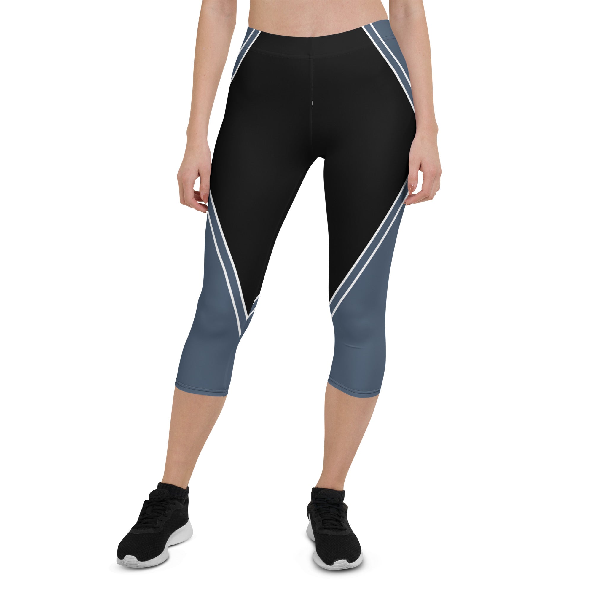 Experience the perfect blend of style and functionality with our Azure Intuition Capri Leggings. Made from a soft and stretchy fabric blend, these leggings offer a comfortable and supportive fit. The high waistband and mid-calf length provide coverage and freedom of movement. With their captivating pattern, these leggings add a touch of elegance to your active wardrobe.