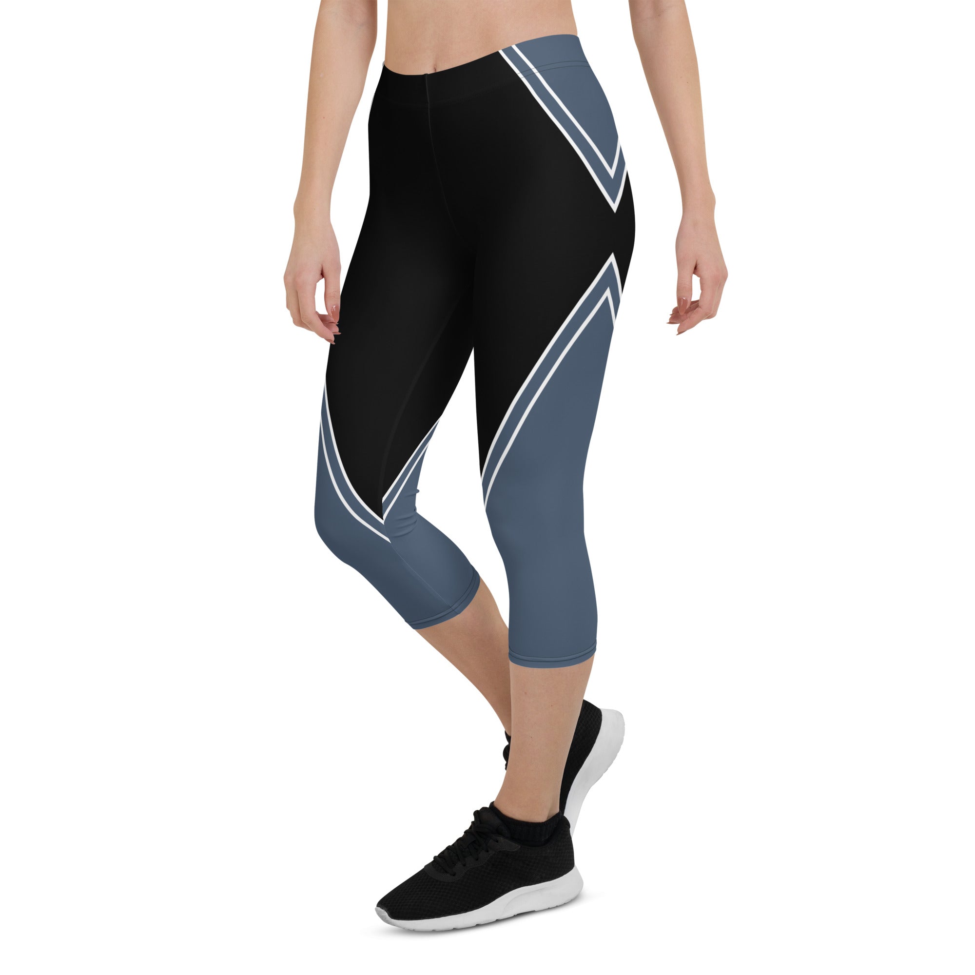 Experience the perfect blend of style and functionality with our Azure Intuition Capri Leggings. Made from a soft and stretchy fabric blend, these leggings offer a comfortable and supportive fit. The high waistband and mid-calf length provide coverage and freedom of movement. With their captivating pattern, these leggings add a touch of elegance to your active wardrobe.