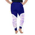 Load image into Gallery viewer, Introducing the Citrus Burst plus size leggings, the perfect mix of fun and comfort! The playful grapefruit design pops against the rich blue background, while the soft microfiber yarn ensures maximum comfort and flexibility.
