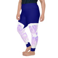 Load image into Gallery viewer, Introducing the Citrus Burst plus size leggings, the perfect mix of fun and comfort! The playful grapefruit design pops against the rich blue background, while the soft microfiber yarn ensures maximum comfort and flexibility.
