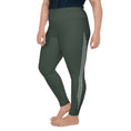 Load image into Gallery viewer,  Jade Ascent plus size leggings: the perfect blend of style, comfort, and durability. Crafted with a soft and stretchy fabric that gently hugs your curves, these leggings are designed to make you feel confident and comfortable no matter where the day takes you. The wide elastic waistband ensures a secure and comfy fit, while the breathable material keeps you cool and dry during intense workouts.
