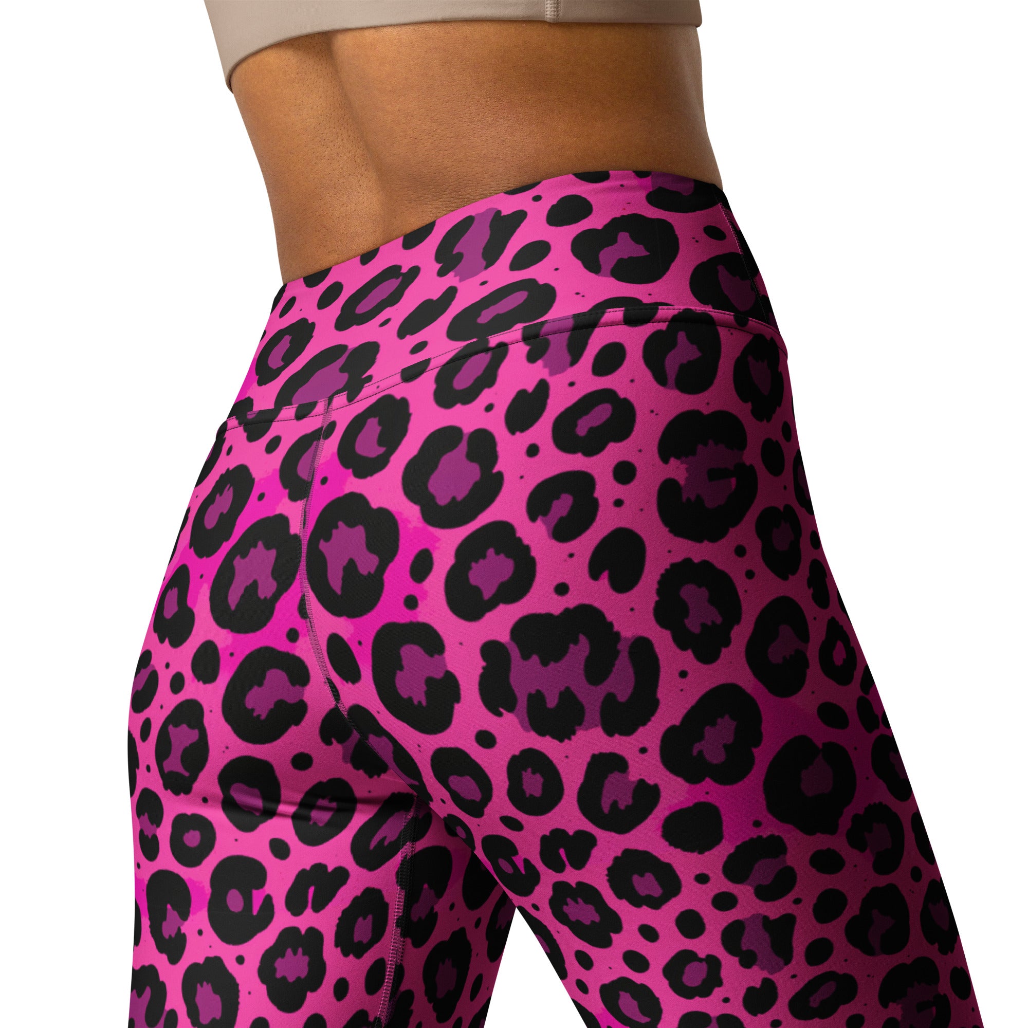 Pink leopard yoga pants