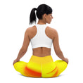 Load image into Gallery viewer, Bring a burst of color to your workout wardrobe with these high-rise yoga leggings in Sunset Sands. The vibrant sunset over white sand design is sure to turn heads, while the four-way stretch ensures ultimate comfort and flexibility during your most intense workouts.
