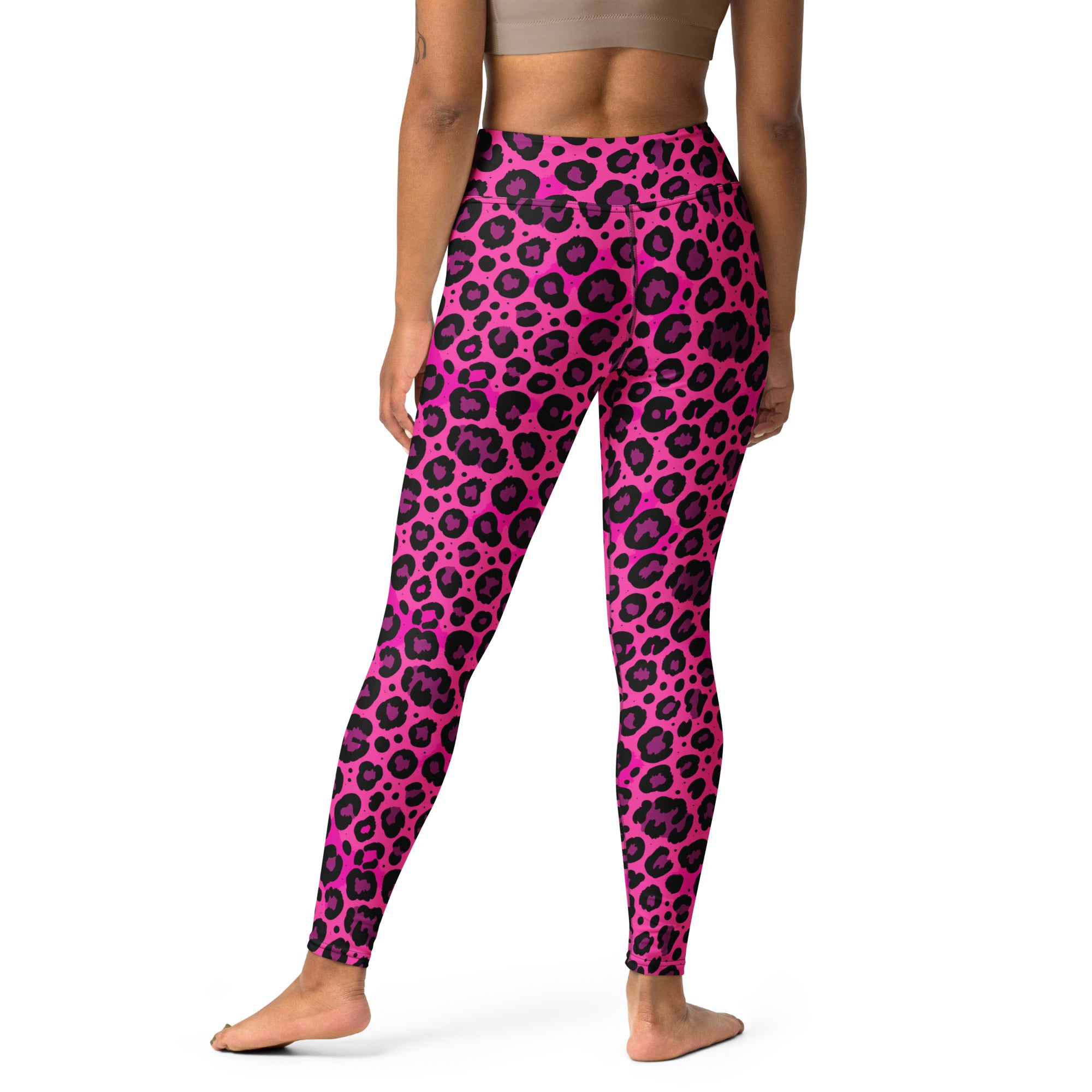 Pink leopard yoga pants