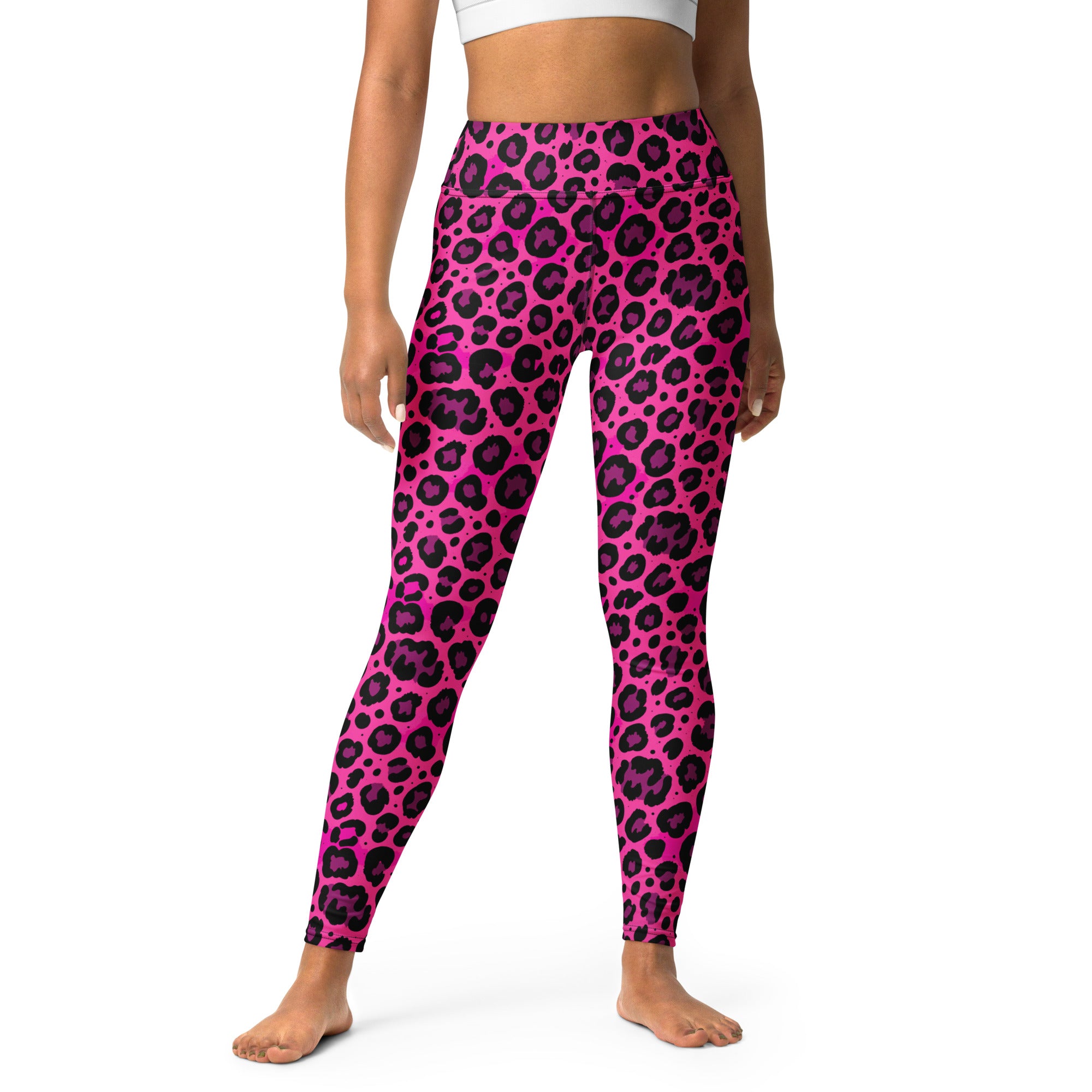 Pink leopard yoga pants