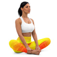 Load image into Gallery viewer, Bring a burst of color to your workout wardrobe with these high-rise yoga leggings in Sunset Sands. The vibrant sunset over white sand design is sure to turn heads, while the four-way stretch ensures ultimate comfort and flexibility during your most intense workouts.
