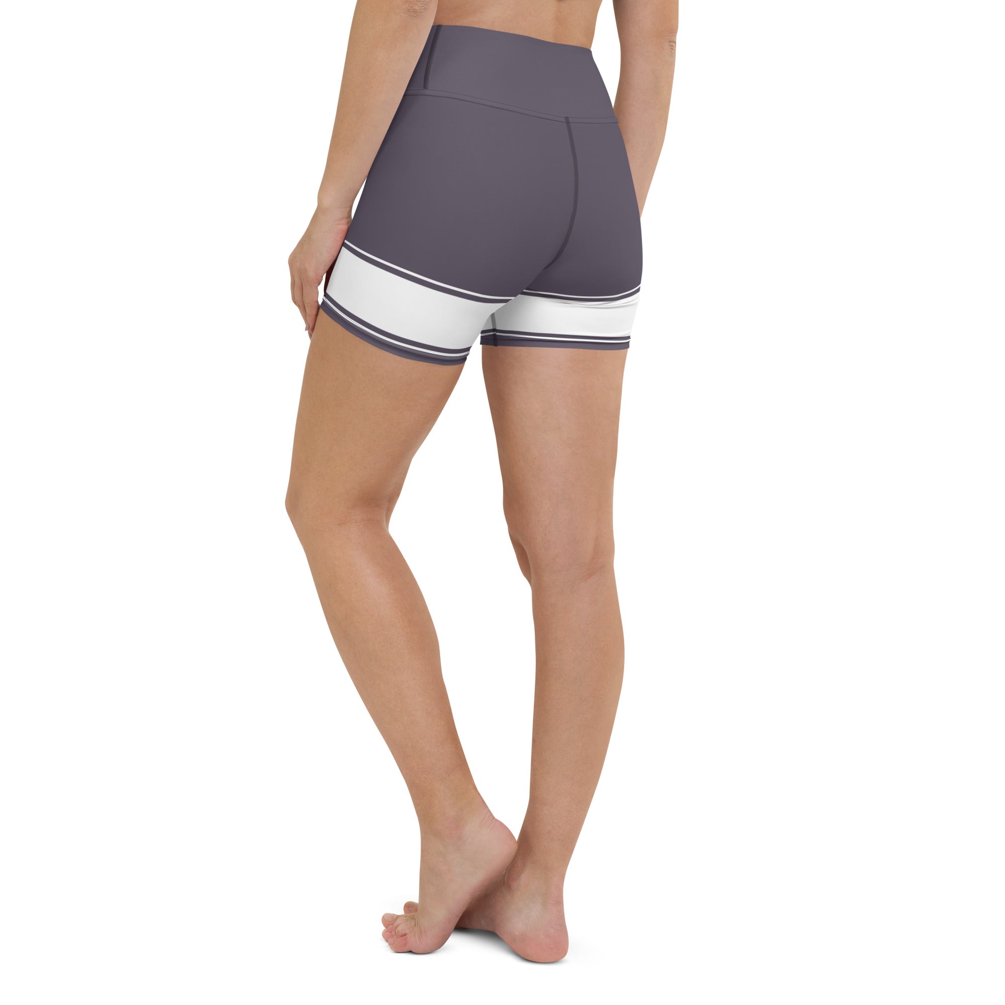 Take on your next yoga session in style with these Lavender Dreams yoga shorts. Featuring a comfortable, high-rise waistband and a breathable, moisture-wicking fabric, these shorts are perfect for any type of yoga practice.