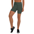 Load image into Gallery viewer, The Jade Ascent yoga shorts – the perfect blend of style, comfort, and performance. Designed to give you a flowy and free experience during your yoga practice, these shorts are made from a buttery soft and breathable fabric that moves with you.
