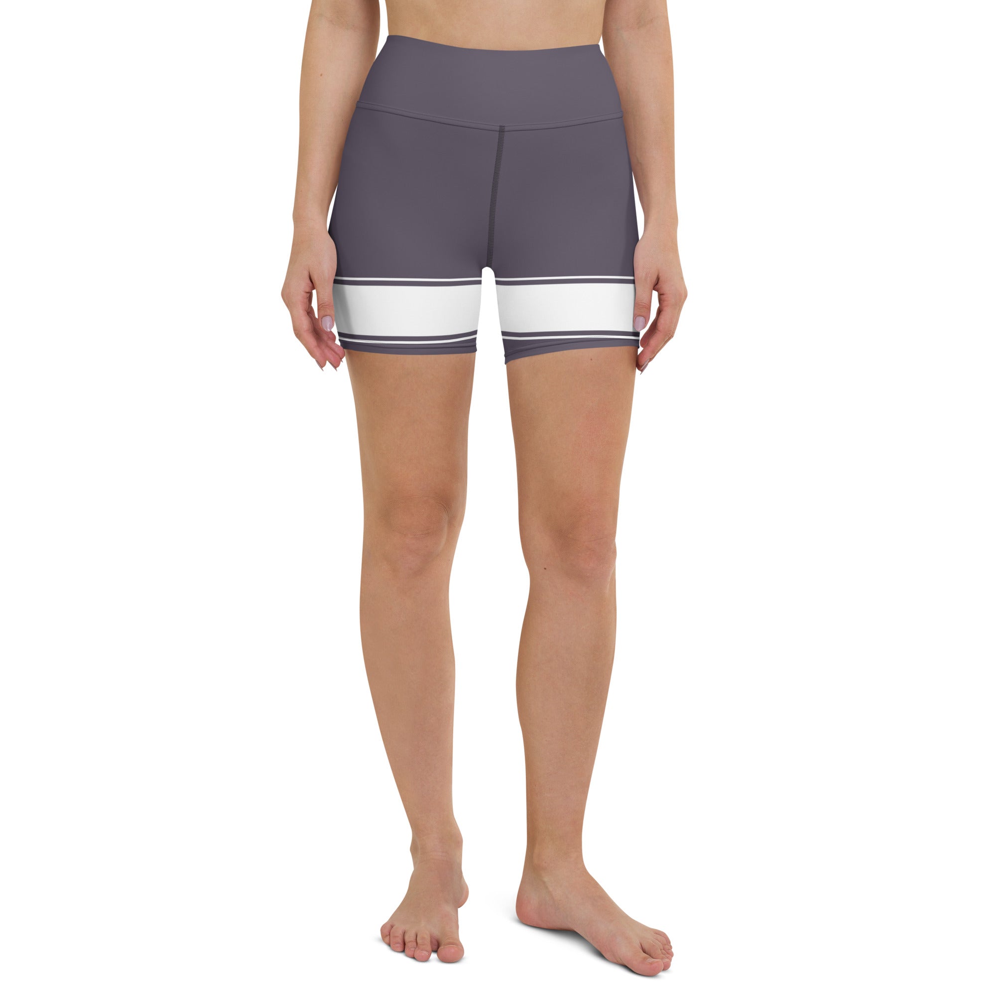 Take on your next yoga session in style with these Lavender Dreams yoga shorts. Featuring a comfortable, high-rise waistband and a breathable, moisture-wicking fabric, these shorts are perfect for any type of yoga practice.