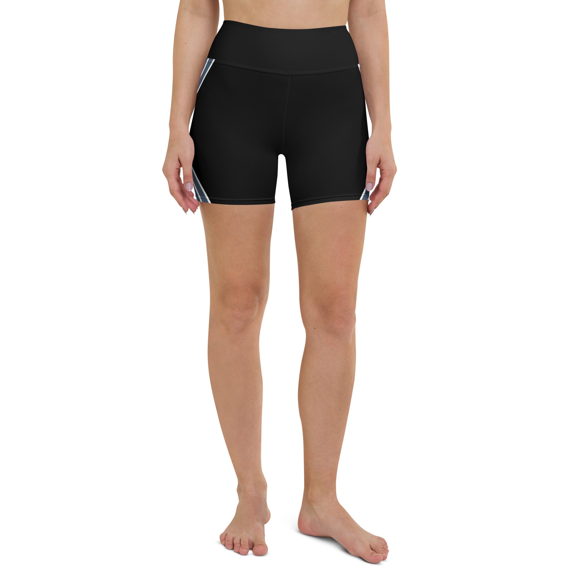 Experience ultimate comfort and style with our Azure Intuition Yoga Shorts. Crafted with a blend of 82% polyester and 18% spandex, these shorts offer a soft and luxurious feel against your skin. The four-way stretch fabric provides exceptional flexibility, allowing you to move with ease during your yoga practice or any active endeavor.