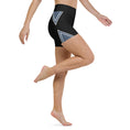 Load image into Gallery viewer, Experience ultimate comfort and style with our Azure Intuition Yoga Shorts. Crafted with a blend of 82% polyester and 18% spandex, these shorts offer a soft and luxurious feel against your skin. The four-way stretch fabric provides exceptional flexibility, allowing you to move with ease during your yoga practice or any active endeavor.
