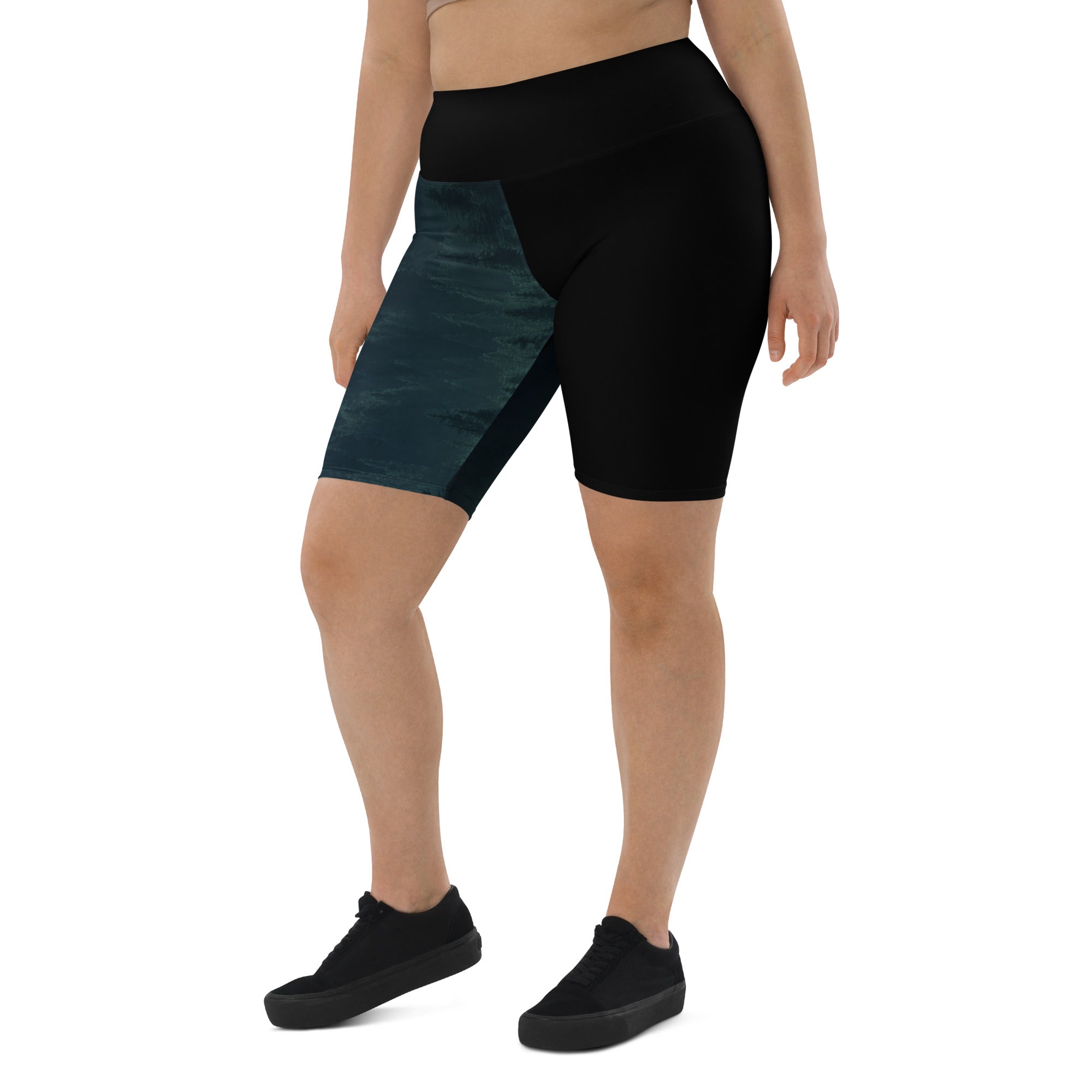 These high-waisted biker shorts are the perfect addition to your wardrobe for a stylish and comfortable look. Made with super soft and stretchy microfiber yarn, these shorts are perfect for both active and casual wear. 