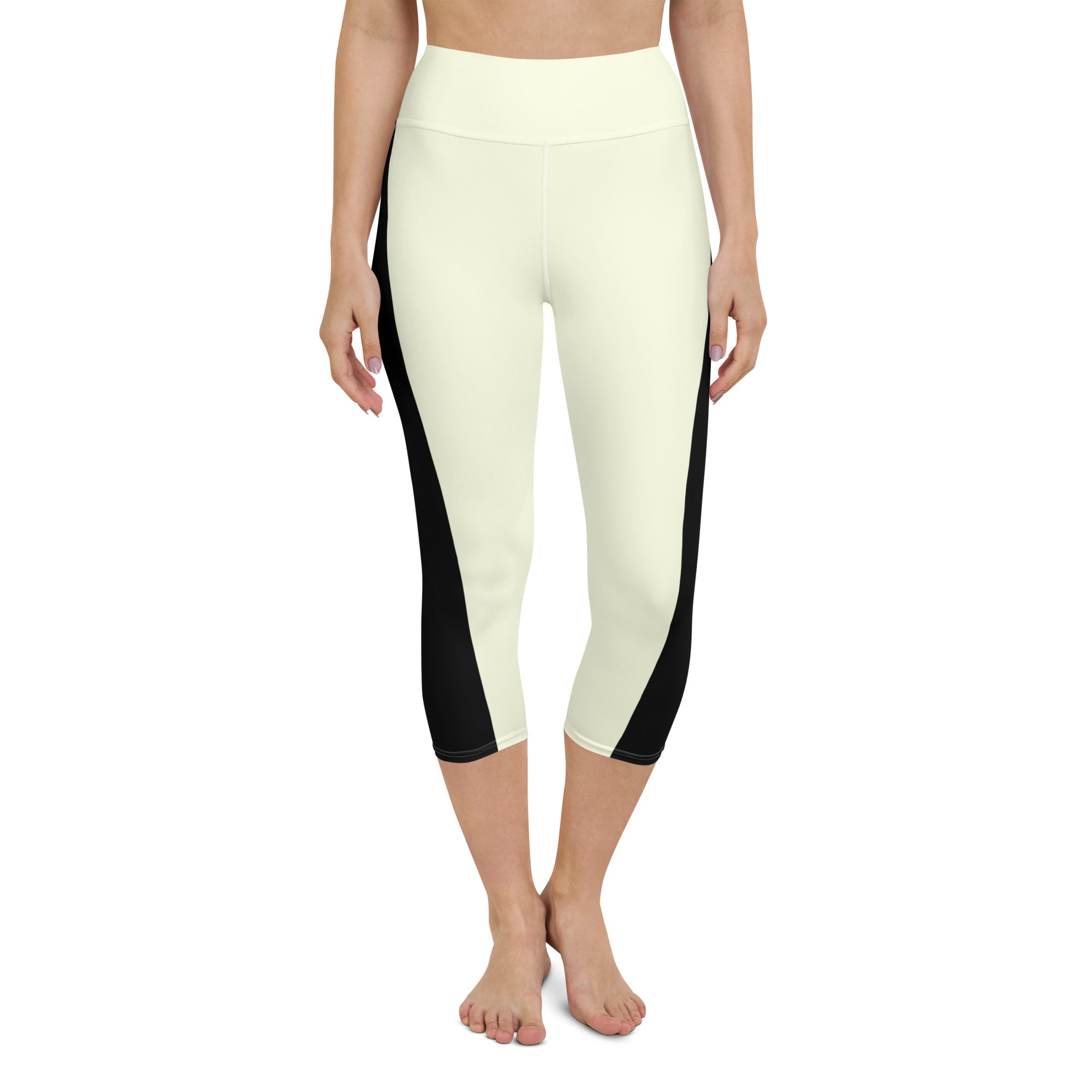 Introducing our Lemon Slice Yoga Capris - the perfect blend of comfort and style for your active lifestyle. These capris feature a high, elastic waistband that ensures a secure and comfortable fit during any yoga pose or workout.